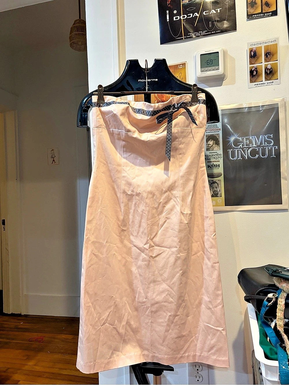 Vintage Bergdorf Goodman Pale Pink strapless minidress, Size 0